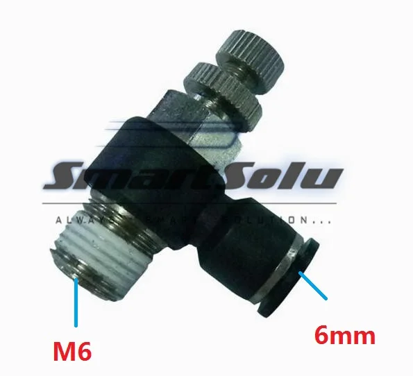 Бесплатная shipping10pcs/lot sl06-m6pneumatic дроссельной заслонки Клапан, быстрый толчок в 6 мм трубы M6 дюймов Air установка расхода контроллер