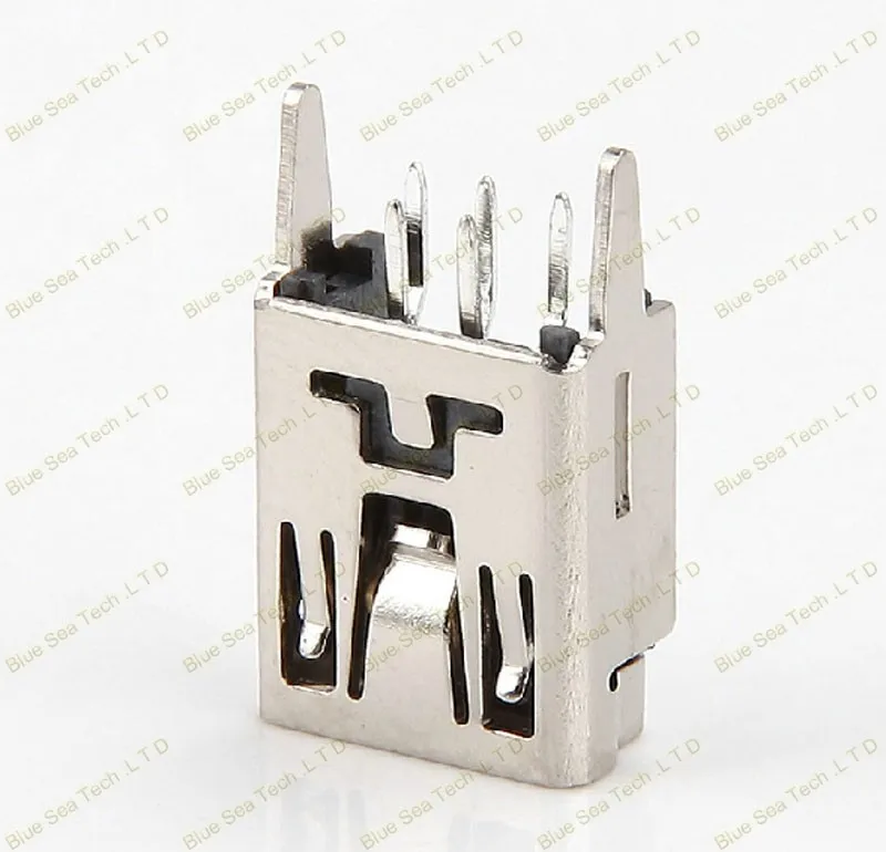 50 шт. мини USB 5 P/F Женский Домкраты разъем PCB крепление для телефона, MP4, 180 Угол 5Pin USB 2 найти jack ноги, Материал: цинковый сплав оболочки