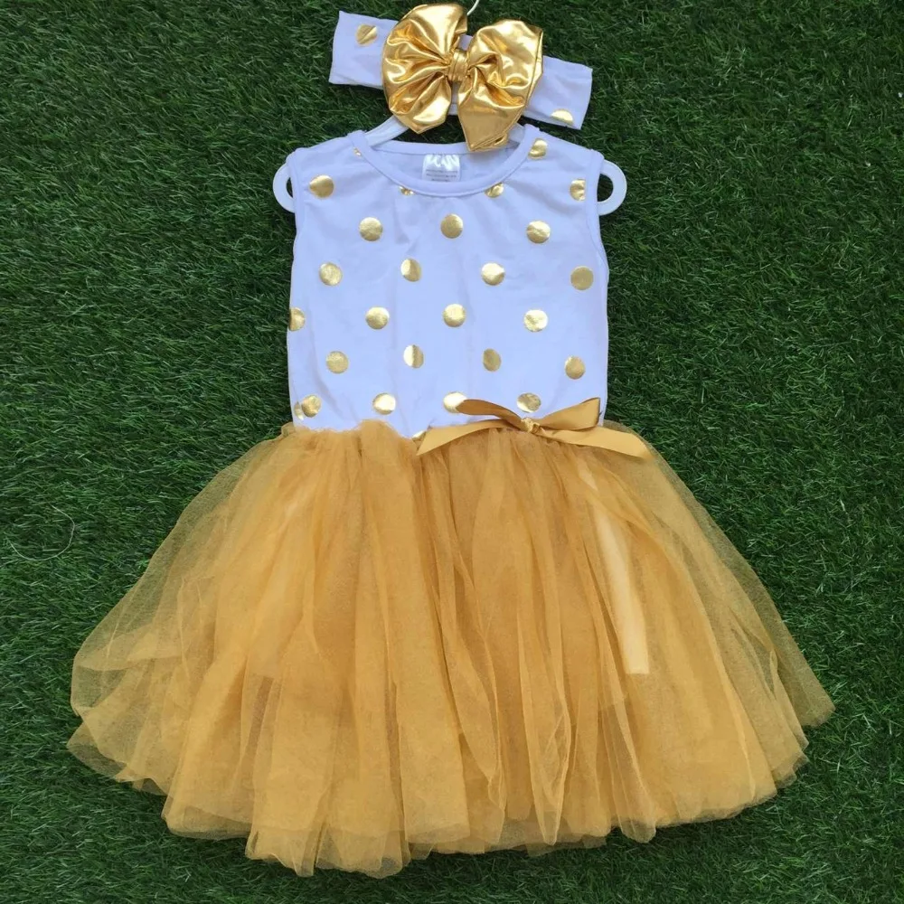 Buy 2016 new baby girls clothing 2 7 years old girls black gold dot dress girls