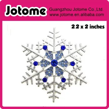 

Fashion Color Blue Snowflake Pin Brooch, snowflake rhinestone pendant