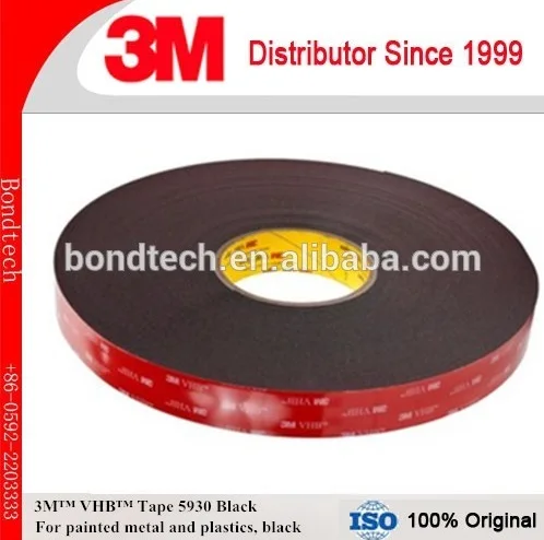 3M лента VHB/3 м 5930 VHB двойная двустороннего скотча, черный, 0,8 мм, 12,7 мм X 33 см, 1 рулон/пакет