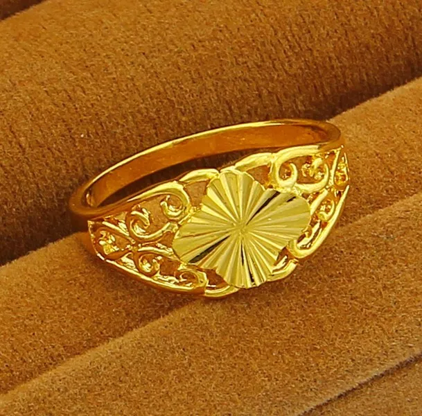 Новое поступление! Мода 24K GP золотого цвета мужские и женские ювелирные кольца желтого золота Золотое кольцо YHDR008