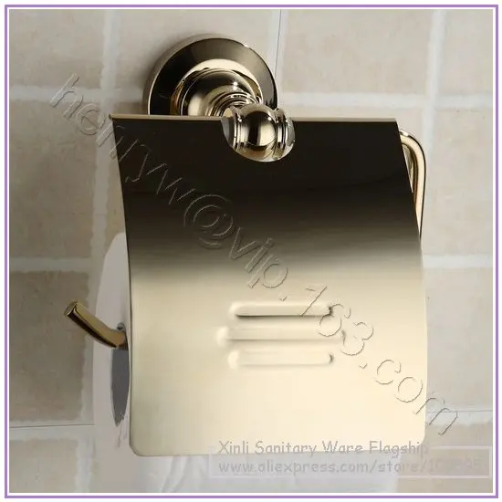 X16133 Роскошные Настенные золото Цвет Аксессуары для ванной комнаты в том числе Полотенца кольцо& Стекло& держатель мыла и крючок и Бумага держатель