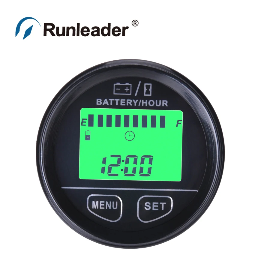 

Backlight Digital Battery Gauge VOLT meter battery indicator with hour meter for Tractor golf carts van marine cleaning vehicle