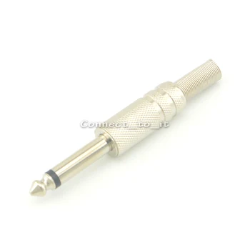 

10 Pieces 6.5mm Plug Audio Line-in Monaural Microphone Power Plug Monophonic Connector for Cable
