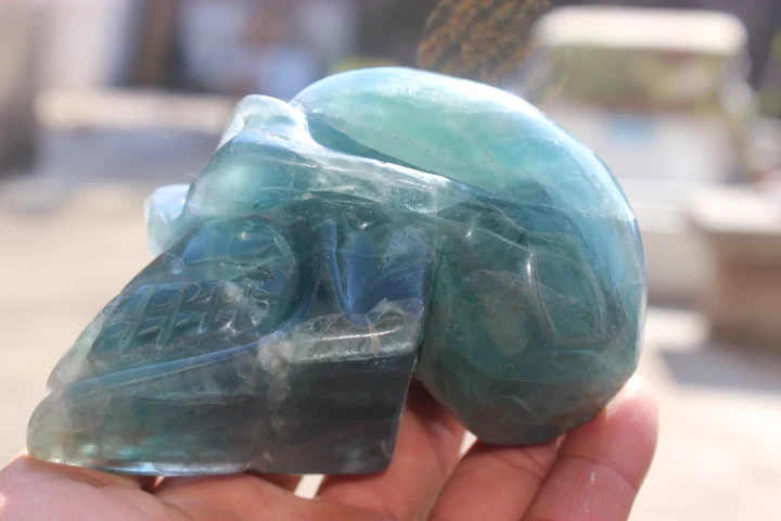 635 граммов природного кварца кристалл флюорит череп для исцеления | Дом и сад