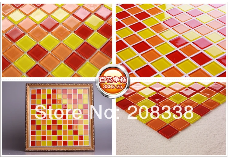 Хрустальная стеклянная мозаика стеклянная мозаичная плитка оранжевый с светло-коричневым