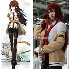 Аниме Steins Gate Kurisu Makise, костюм для косплея, пальто+ рубашка+ шорты+ галстук+ пояс, горячая Распродажа