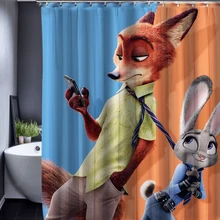 3D Zootopia Personnalisé Rideau De Douche Étanche Salle De Bains Tissu 180×150 cm Rideau De Douche Pour Salle De Bains