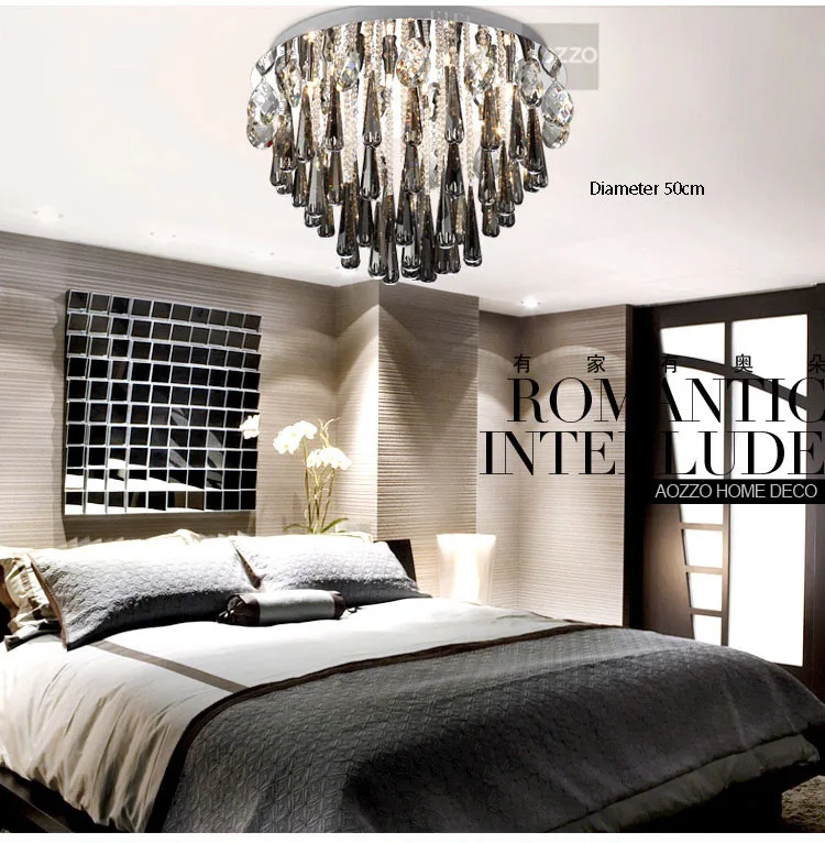 Благородный дымчатый серый кристалл подвесной гостиной потолочный светильник роскошные современные ярусы гостиная спальня отель крепеж для потолочных светильников