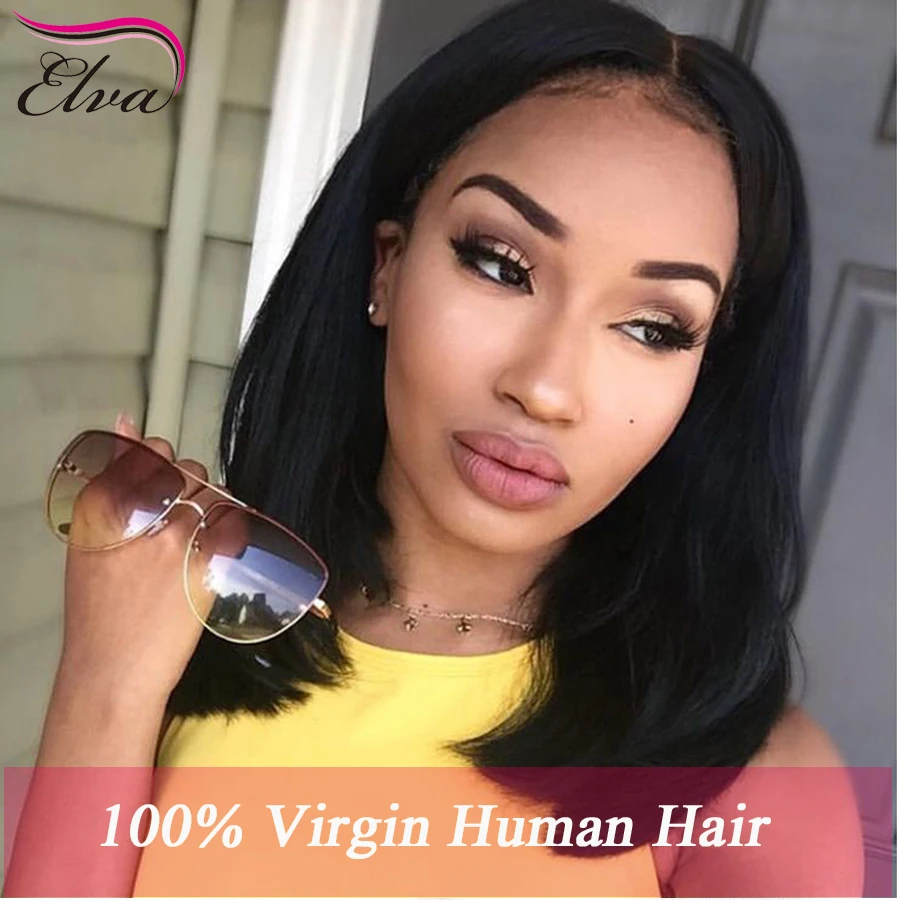 

Indian Straight Bob Full Lace Human Hair Wigs 100% Virgin Glueless Lace Front Wig Full Lace Wig For Black Woman With Baby Hair