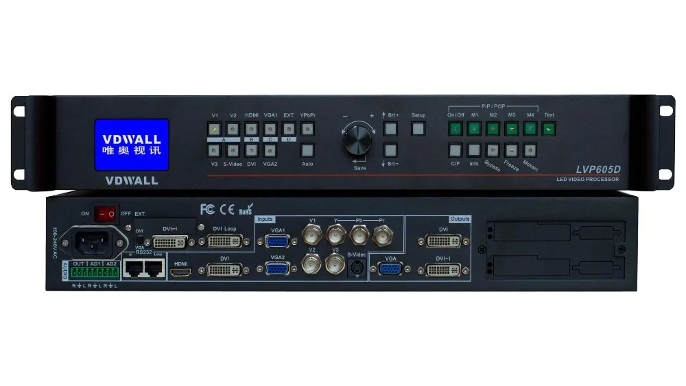 Видеопроцессор LVP605D VGA/DVI/HDMI полноцветный наружный 8 p светодиодный модуль p10 открытый светодиодный дисплей