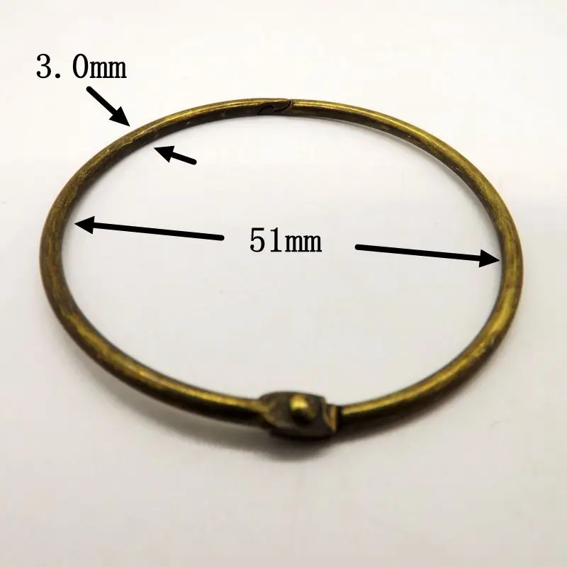 51mm Экологичное бронзовое кольцо для ноутбука надежное офисное связующее кольцо 10 шт. подвесное кольцо открытка кольцо для скрепления бумаг брелок - Цвет: 51mm