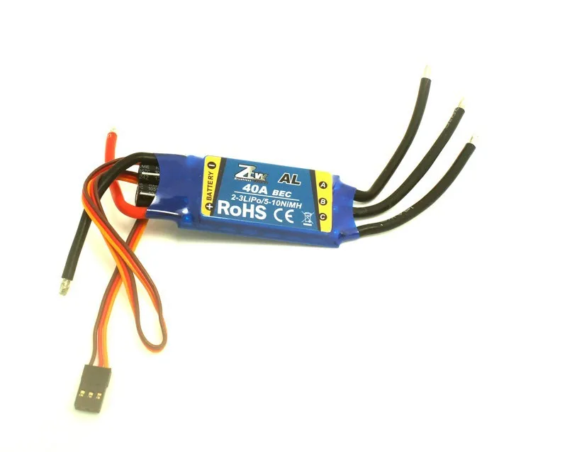 40A ESC с 3A beceletric Скорость контроллер al-ztw40a BEC самолет игрушка спортивные