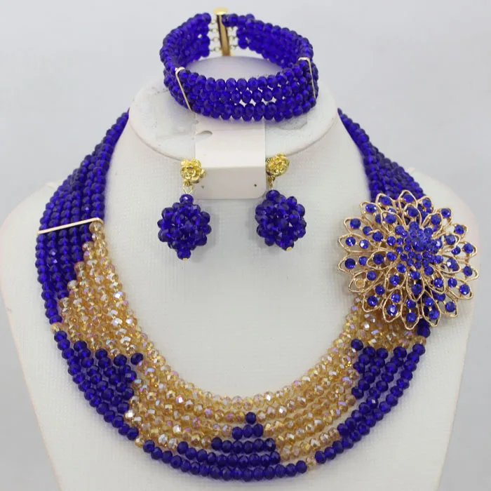 Charms 6 Rolls Silver/Blue African Women Party Jewelry Set Bellanaija Wedding Inspiration Jewellery Set Free Shipping WA825 - Окраска металла: 14