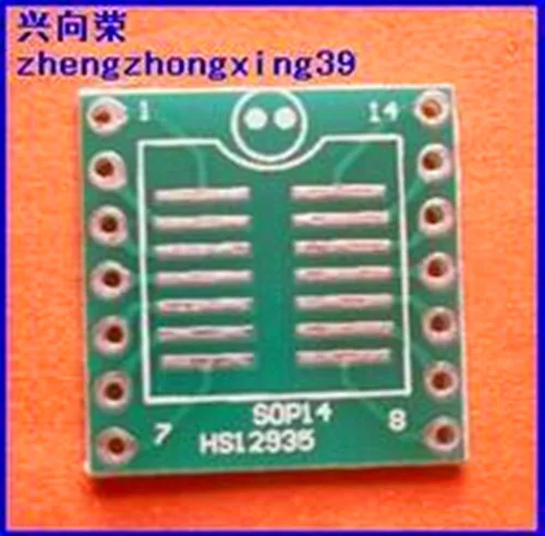 Best Price Free Shipping!! 4pcs SOP14 adapter plate / SO14 / SOJ14 turn widebody DIP14 tinned /Electronic Component