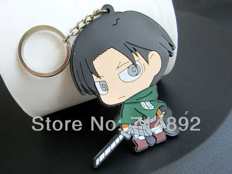 500 шт. фигурки Титанов брелки Levi/Mikasa/Armin/Eren/Titan ПВХ игрушки DHL/FedEx
