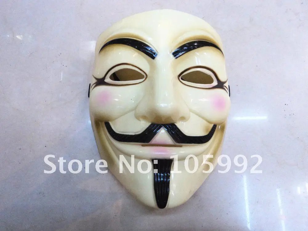 V vendetta team guy fawkes маскарад Хэллоуин Карнавальная маска(взрослый размер), 40 г, желтый светильник, 1 шт./лот CPAM