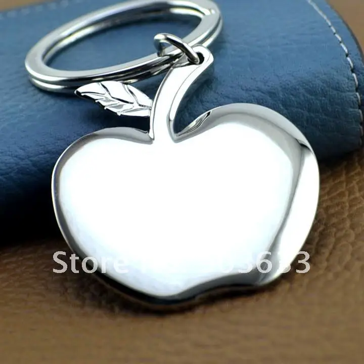 10 шт./лот Apple брелок творчески полированная серебряный брелок кольцо брелок Брелок Key Holder 86006