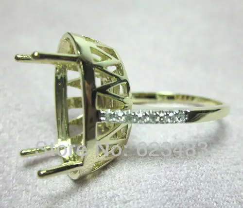 Jewellery овальным вырезом 10x14 мм Solid 14 К Белое золото Желтое золото натуральный Бриллиант Полу-гора кольцо