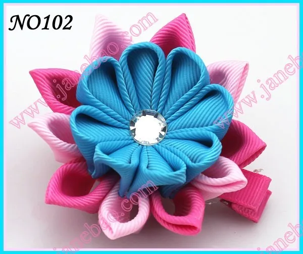 Новые 280 шт. " два слоя Kanzashi цветок заколки моды девушка Bow заколки