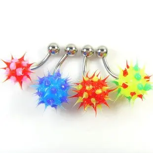 spiked koosh ball navel belly ring