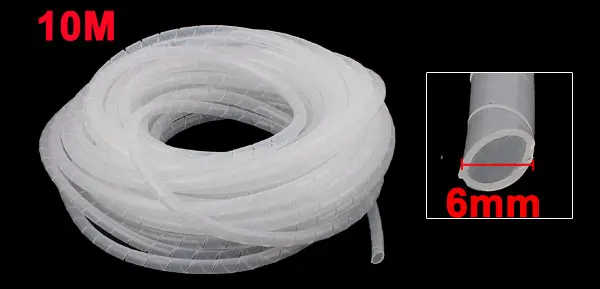 Uxcell Od 6 мм Pc Cinema Tv кабель провод Tidy Wrap Органайзер спиральная упаковочная лента. | 10m