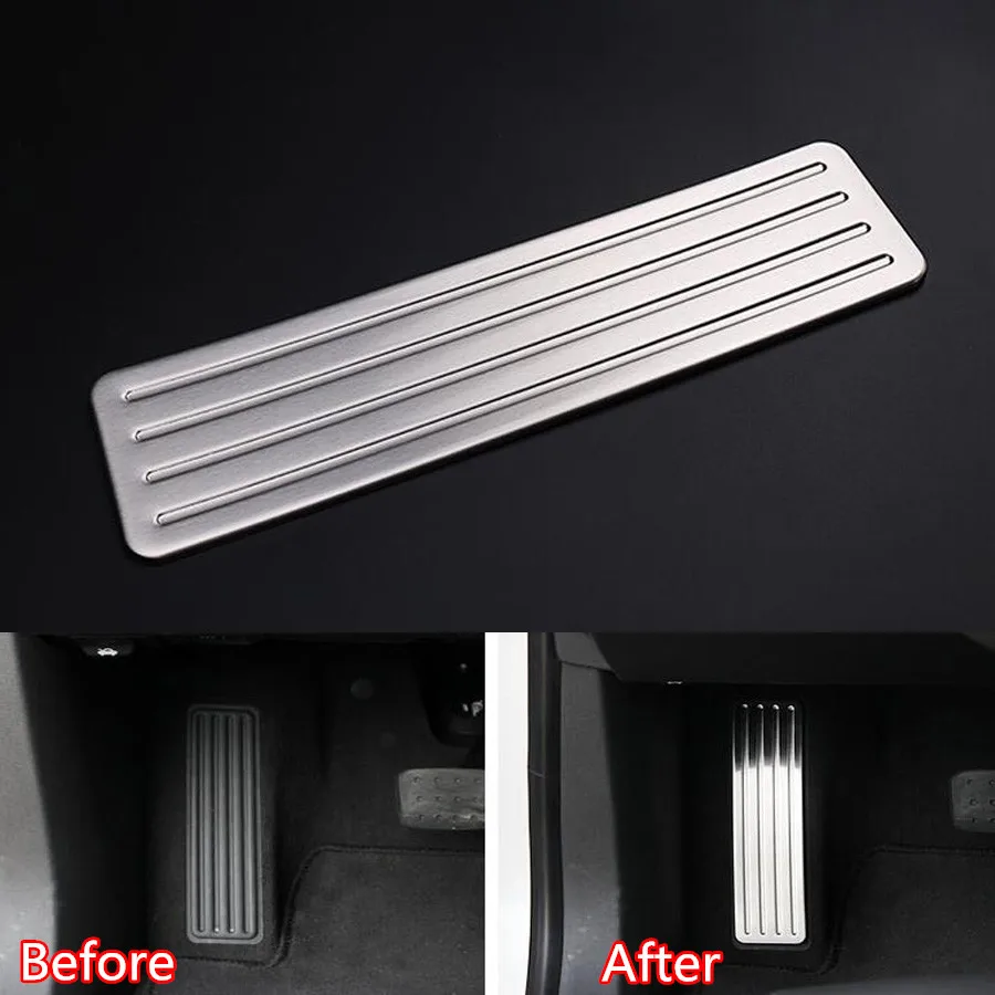 Auto Car Stainless Steel Left Foot Rest Pedal Protective Cover Sticker