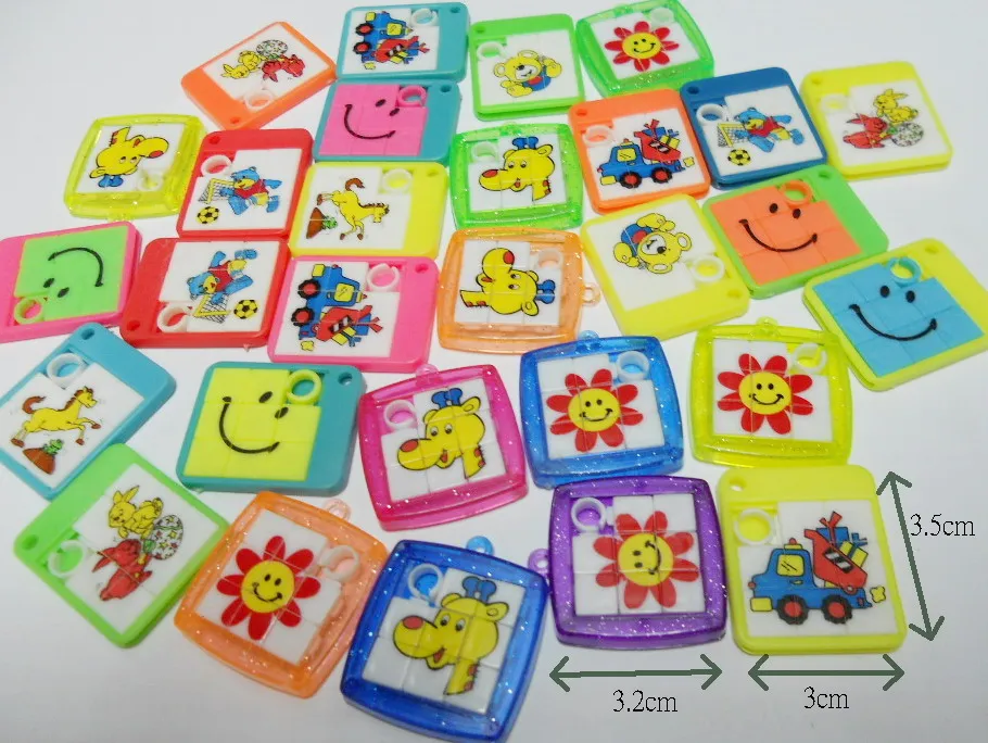 12 pc mini Children kids Slide puzzles classic animation nostalgic toys