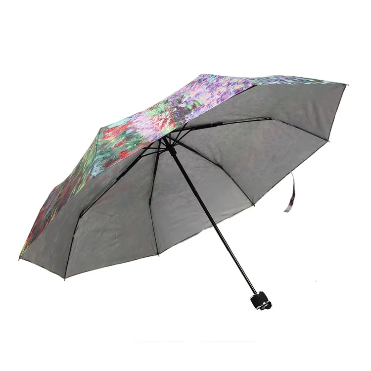Hot Sale Purple Floral Umbrella For Sun Protection UV UPF40+/UV5 Light