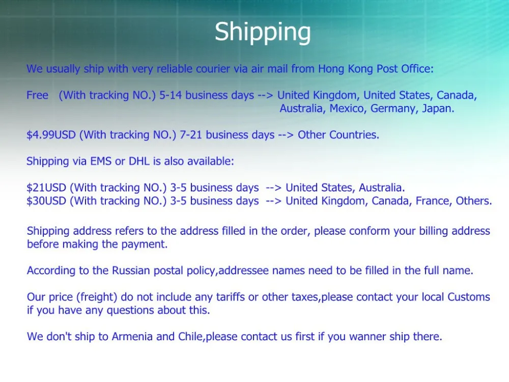 shipping