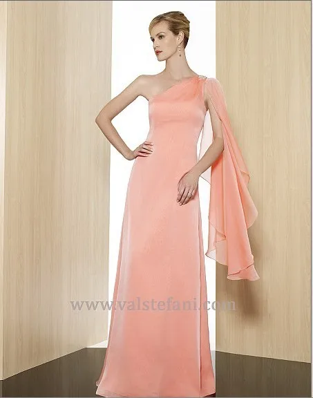 Новое поступление для женщин vestido de festa formales одно плечо длинные шифоновые элегантные вечерние платья подружки невесты