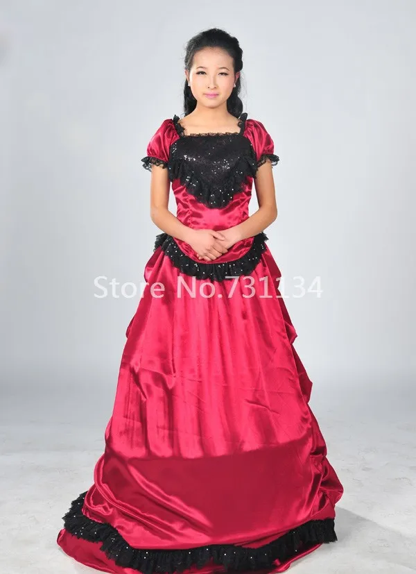 Модное красное двухсекционное средневековое викторианское женское платье с бантом Marie Antoinette бальное платье платья