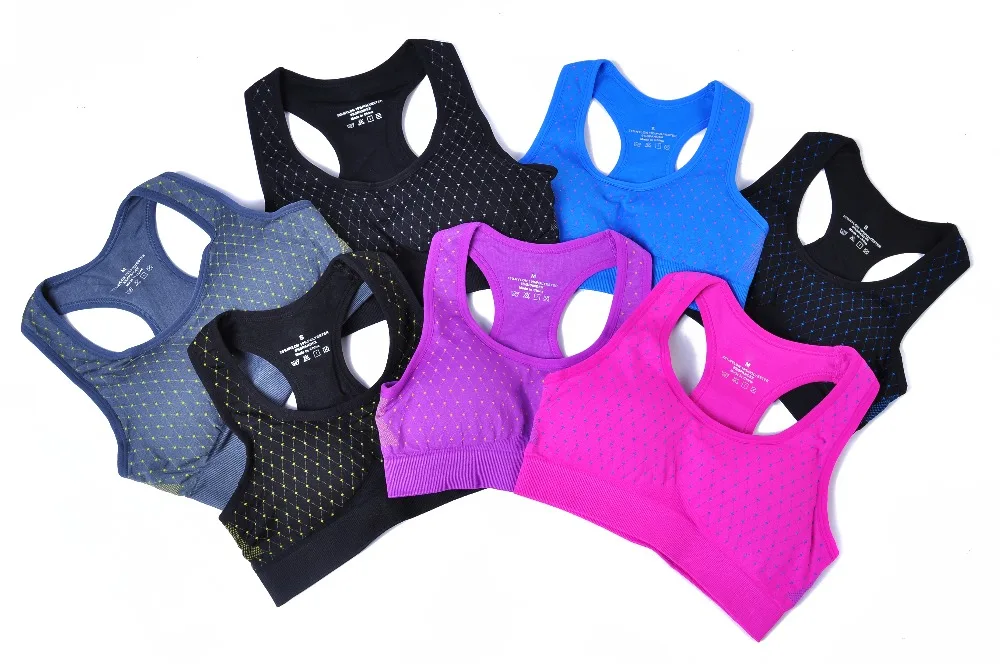 

New Spring Summer Women Seamless Sports Bra Push Up Padded Running Bra Thin Tank Vest Top Girl's Excercise Clothing