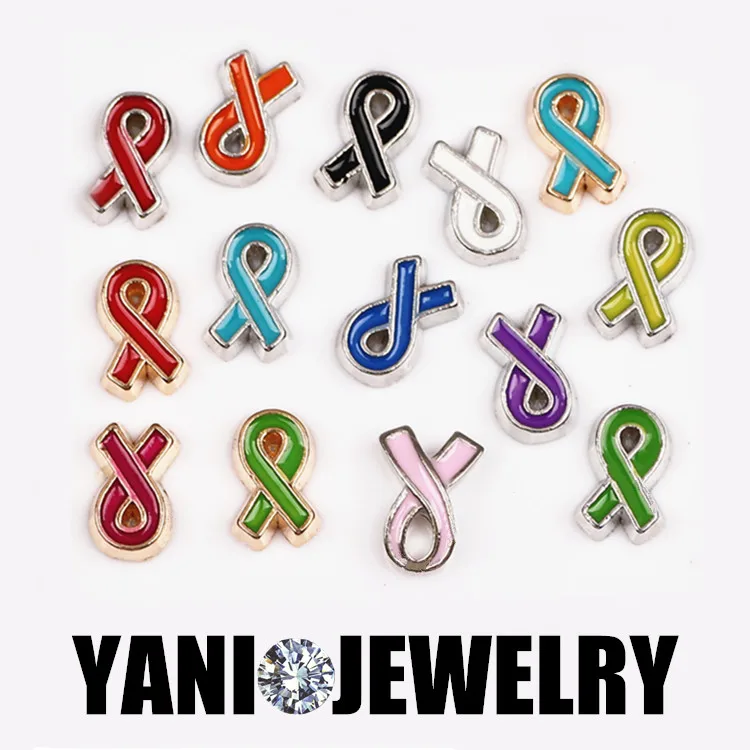 

20pcs/lot Newest Mixed Alloy Enamel Ribbon Charms Floating Locket Charms for Living Memory Locket