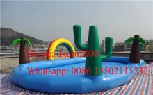 2016 Cute Commercial 6*6m Inflatable Swimming Pool for Adult and Kids with free air blower
