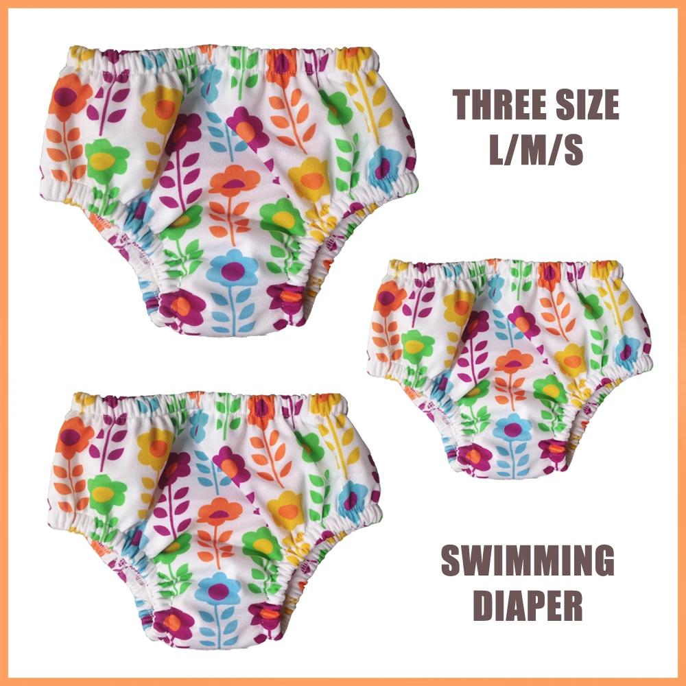 Baby Swimming Diaper Cartoon Floral Pattern Washable