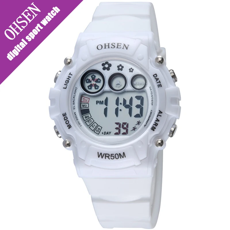 OHSEN Brand Digital Watch for Kids Children Waterproof Sports LED Alarm