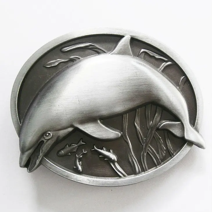 И розничная Для мужчин пряжки ремня рыбы dophin дикой природы пряжки ремня buckle-wt070 одежды напрямую из фабрики
