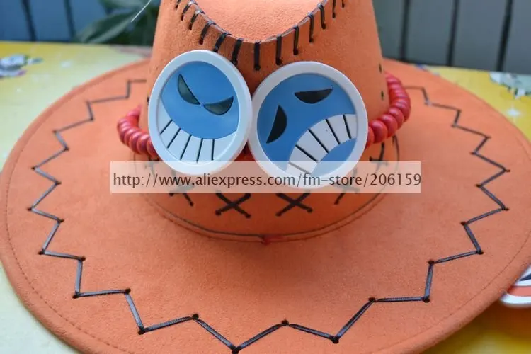 Японского аниме One Piece Ace Hat Кепки Косплэй оранжевый