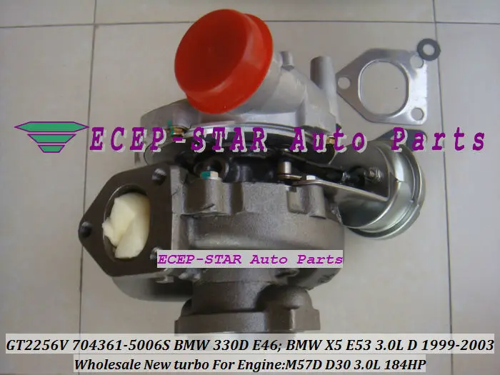 GT2256V 704361-5006S TURBINE Turbo Fit For bmw 330D E46 X5 3.0D E53,EngineM57D D30 3.0L 184HP 1999-2003 Turbocharger (8)