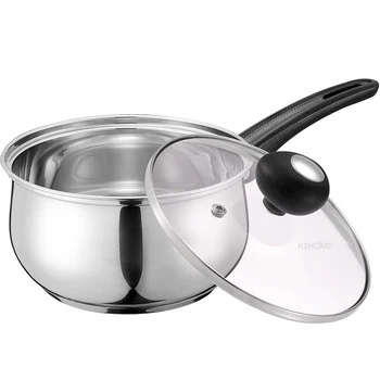 

Specialty Nonstick Chef's Classic Stainless Safe Handy Pot Saucepan Milk Pan with Glass Lid Cookware