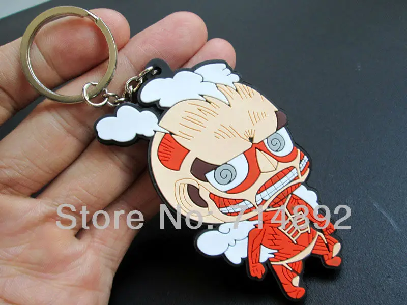 500 шт. фигурки Титанов брелки Levi/Mikasa/Armin/Eren/Titan ПВХ игрушки DHL/FedEx