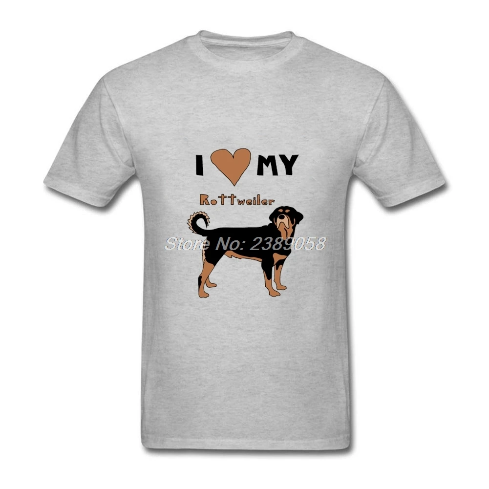 Модная мужская футболка I Love My Rottweiler последний короткий рукав вырез лодочкой