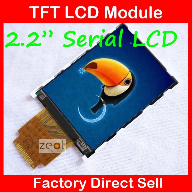 20 шт./лот Прямая продажа с фабрики 2,2 "SPI, TFT, ЖК-модуль 240x320 точек 262 K цветов 5IO требуется Бесплатная доставка сейчас
