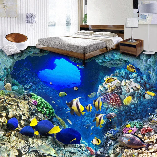 Custom 3D Foto Behang Onderwater Wereld Tropische Vis Vinyl Vloer ... Custom 3D Foto Behang Onderwater Wereld Tropische Vis Vinyl Vloer ...