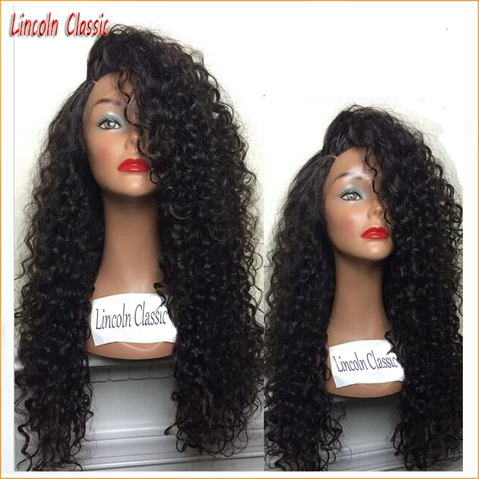 Best Soft 150 Density Human font b Hair b font Kinky Curly Wig Full Lace Brazilian