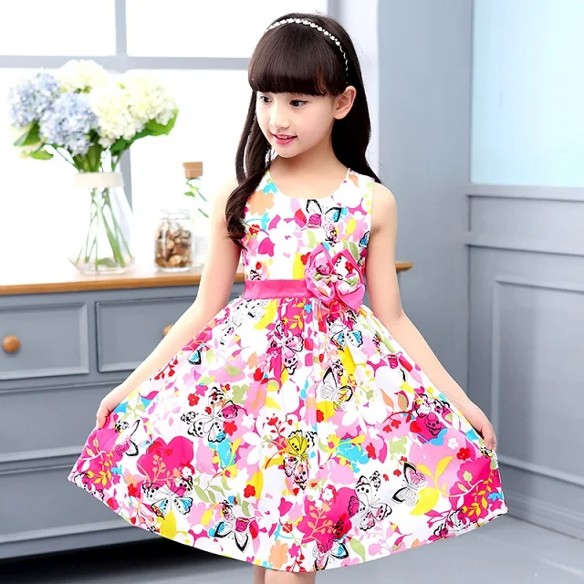 Летние платья для девочек трапециевидные платья для девочек с цветочным ...