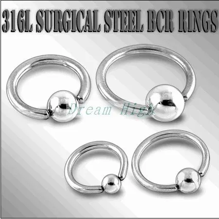 316L хирургические стальные зажимные кольца разноцветный пирсинг для тела ювелирные изделия 100 шт/партия рекламный подарок