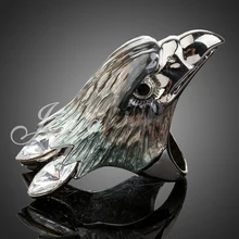 Jenia moda plateado del oro blanco de cristal austriaco anillo del águila de la joyería para hombres y mujeres xr003